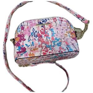 Steve Madden Crossbody Bag, Pink Floral, Chain & Strap, Logo,Medium